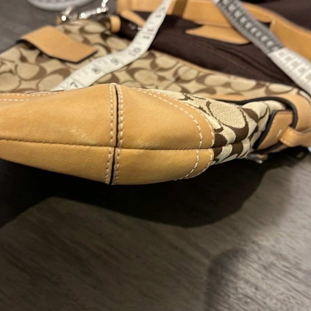 COACH 3574 Vintage Sufflette Cloth + Leather Shoulder Bag Crossbody Y2K - Picture 14 of 16